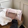 Leisure Large Capacity Underarm Bag Solid Color Women's Handbag Bow Ribbons Shoulder Bag  Daily