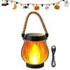 Outdoor Solar Lanterns Outdoor Solar Lanterns Waterproof Lamp Flickering Flame Design USB Charging Ornament for Tree Branches