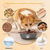 Stainless Steel Pet Water Food Bowl with Paw Print Anti-slip Silicone Base Feeder for Dogs Cats Home Outdoor Use