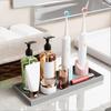 Ein rechteckiges Silikon-Aromatherapie-Tablett für das Badezimmer, nicht poröse Waschtischplatte, Marmor-Waschbecken-Tischplatten-Aufbewahrung