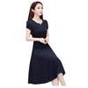 Women Girls Solid  Short Sleeve A-Line Dress Casual Summer Dress Clothes