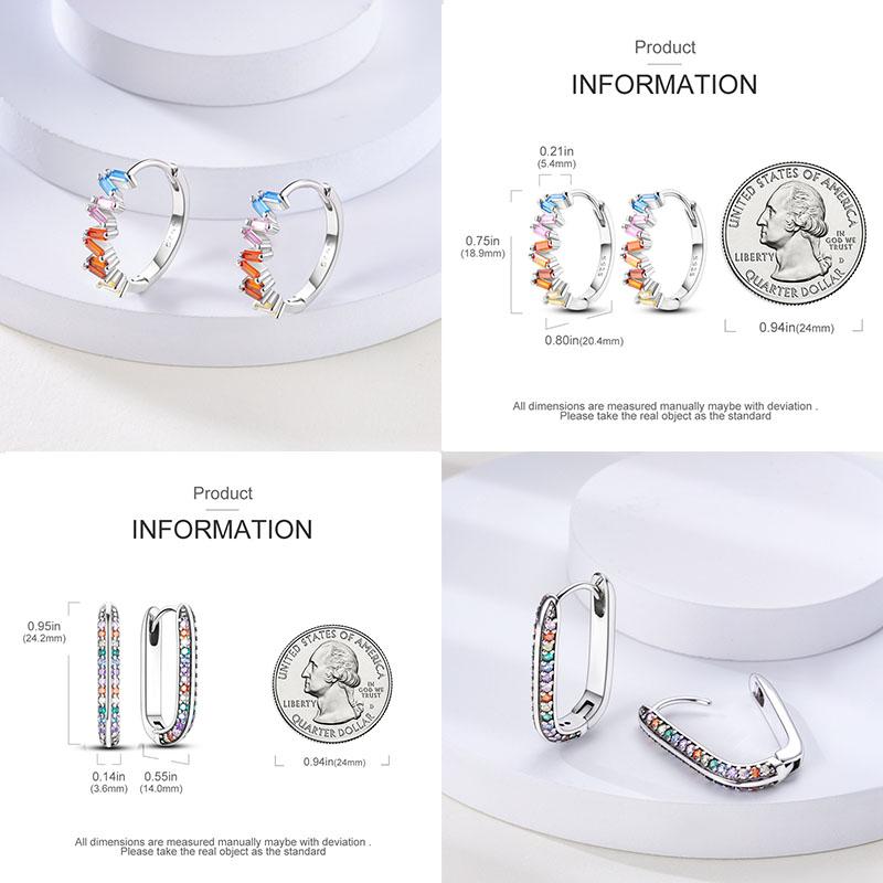 925 Silver Colorful Gold Rose Gold Big Hoop Earrings For Women Collocation Wedding For Wife Girlfriend Gift