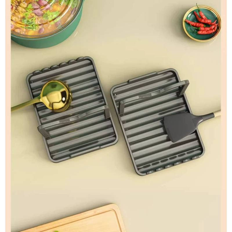 Kitchen Cookware Lid And Utensil Organizer With Aluminum Alloy Surface Mount For Countertop Use