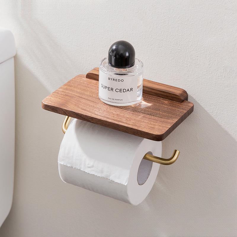 No-Punch Bathroom Tissue Holder & Paper Storage Rack