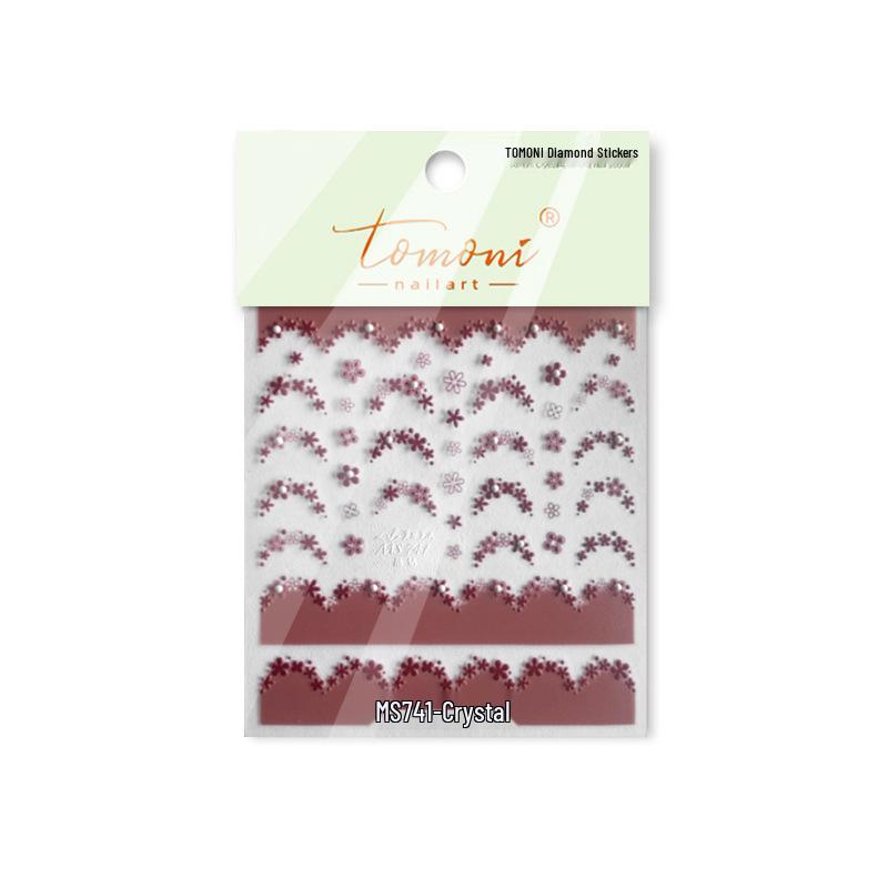 Tomoni Crystal Diamond Nail Stickers - Japanese Collaboration with Floral French Designs