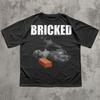 Bricked Funny Cat Knocked Out T-shirt, Cat Meme Shirt, Brainrot Tee, Silly Cats Tshirt, Unhinged Clothes, Weird Tees, Shirts That Go Hard