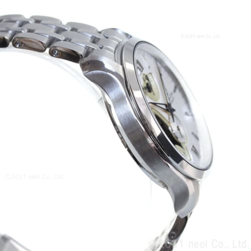 Orient Star RK-AV0B01S Men's Automatic Layered Skeleton Mechanical Watch with Open Heart Design, Made in Japan, 2-Year Manufacturer's Warranty, White