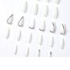 24 buc./set Unghii rapide, inimă mată albă cu diamante, autocolant pentru unghii false, purtabil, rezistent la apă, manichiură, unghii finisate