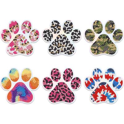 6Pcs Animal Pattern DIY DIY Diamond Painting Magnets Kit Crystal Sparkling Diamond Magnets Set for Refrigerator Mailbox Decor