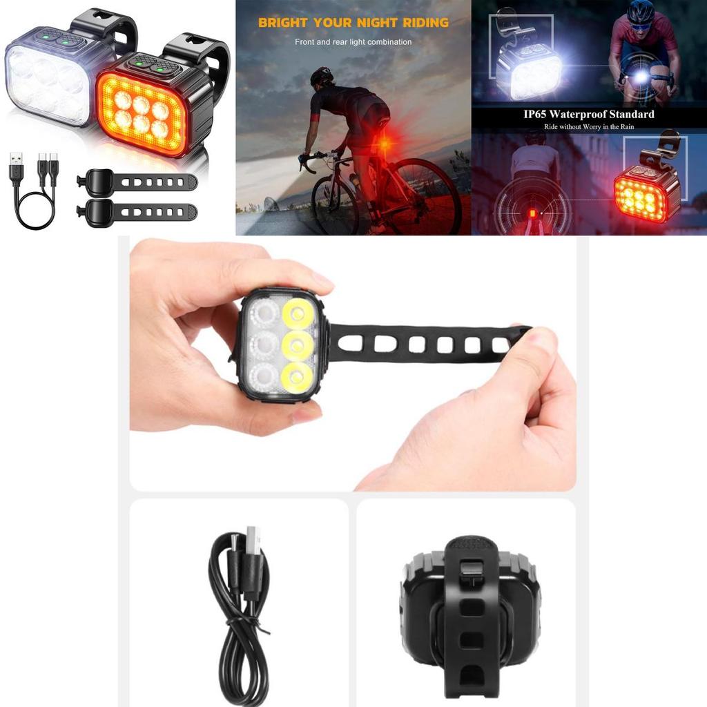 Bright And Durable Mountain Road Bicycle Front And Rear Light Set For Night Riding