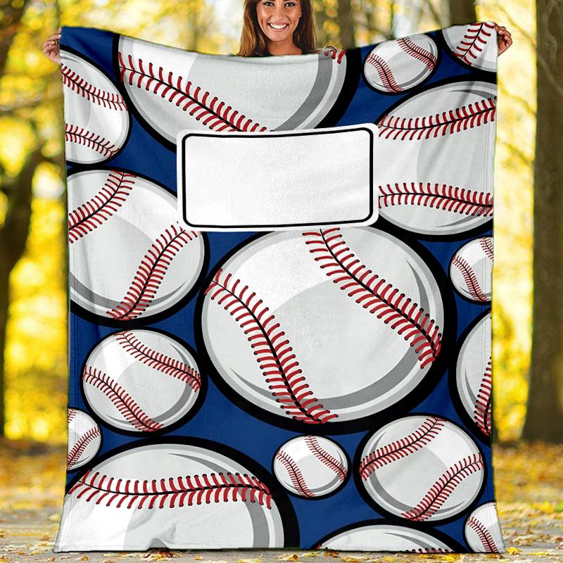 Baseball Theme Printed Blanket - Perfect for Couch, Bed, Travel & Outdoor Use | Machine Washable, Cozy & Durable.