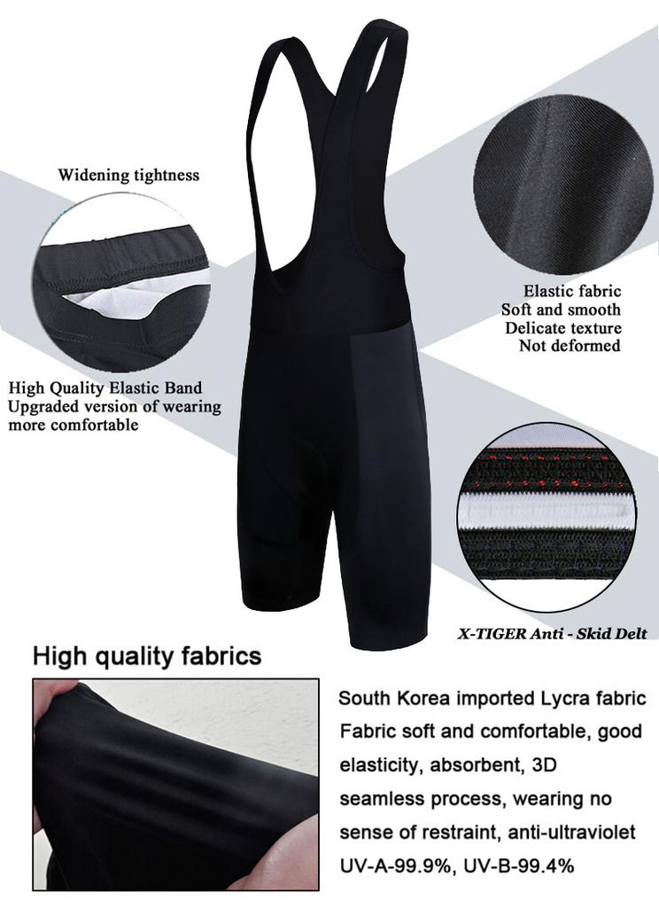 Man Cycling Clothing Jersey Set Anti-UV Road Bike Bib Jersey Suit Shorts with 5D Gel Pad Breathable Short Sleeves Cycling Suits