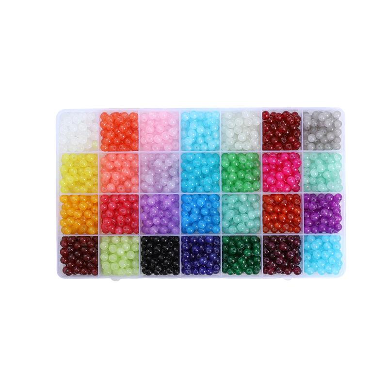 8mm Glas Gelee Kristall Runde Perlen Materialpaket Handgemachtes DIY Armband Zubehör Set Perlen Set