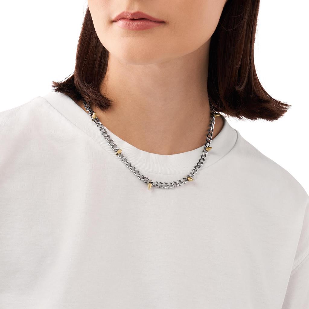 Diesel All Gender Stainless Steel Chain Stainless No Jewelry Chain Necklace, Length 450mm+50mm, Width 6mm, Steel, Silver/Gold