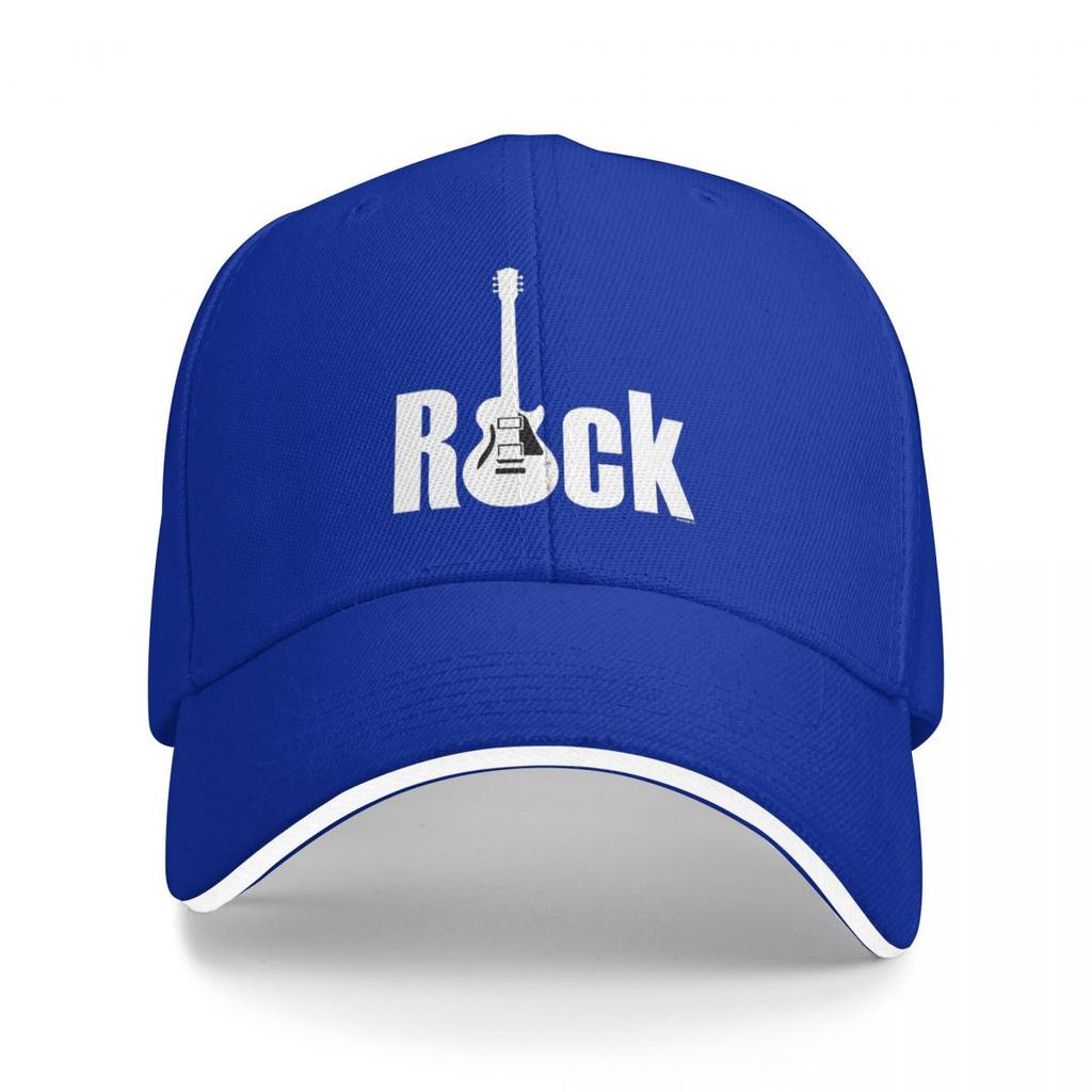 Rock Logo With Guitar Baseball Caps Snapback Baseball Hats Breathable Casual Casquette Outdoor Unisex