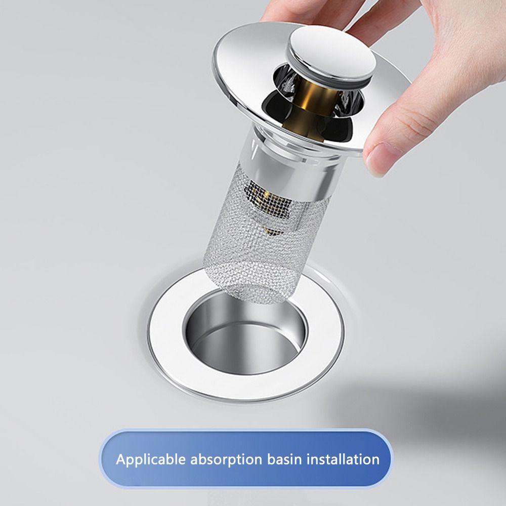 Anti-clog Floor Drain Filter Mesh Stainless Steel Hair Trap Washbasin Bounce Core Multifunctional Sealing Cover