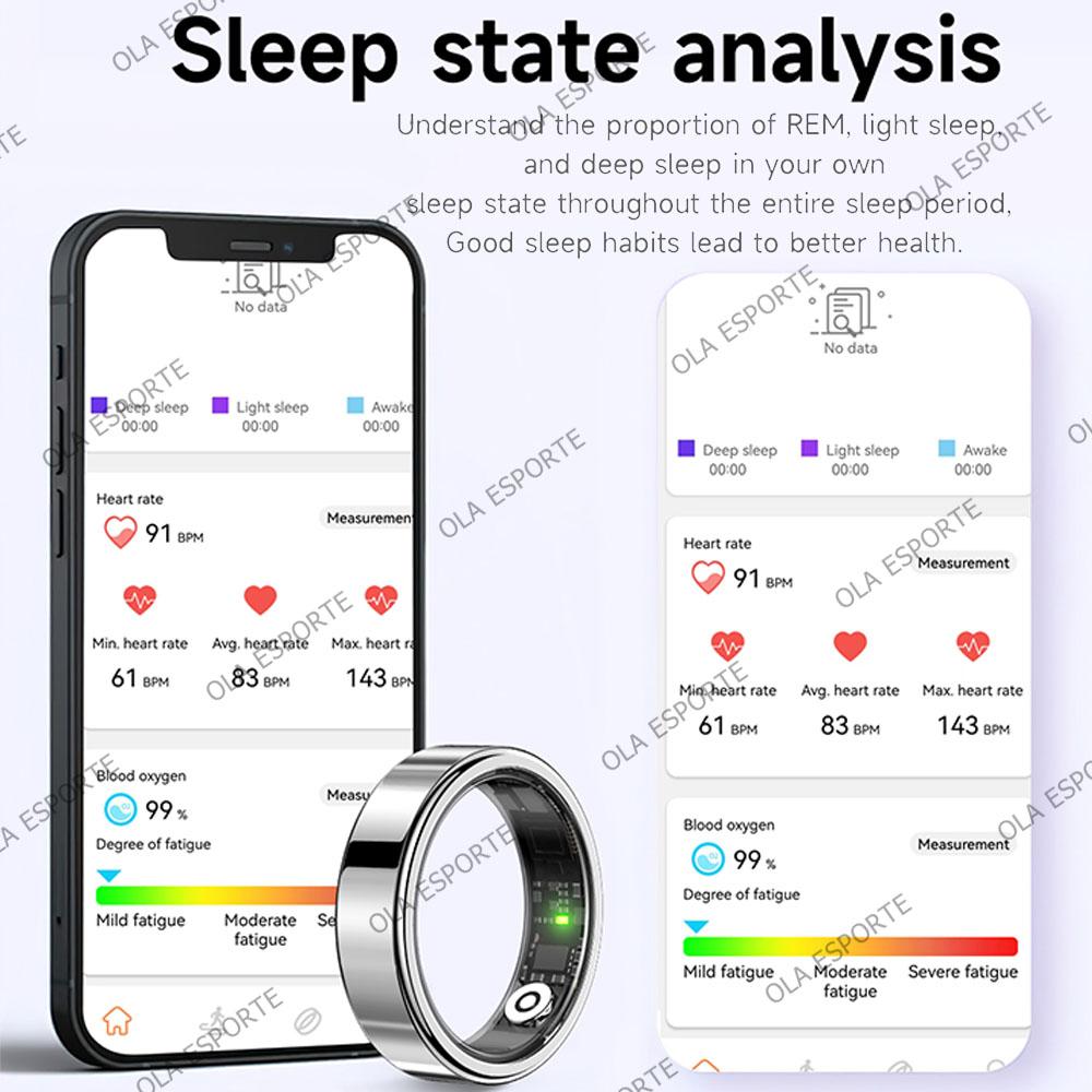 New R09 Smart Ring Men Women with Charging Case,Heart Rate Blood Oxygen Sleep Monitor, Multiple Sport Mode, 5ATM Waterproof Ring
