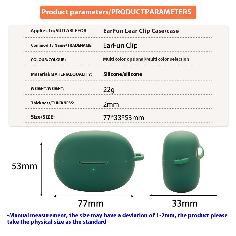 For Earfun Clip Protective Case Bluetooth-Compatible Earbuds Silicone Cover with Hook