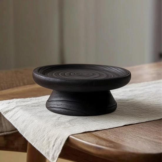 Solid Wood Artistic Tray Vintage Floor-Standing Aromatherapy Ornament Chinese Zen Aesthetic Wooden Craft