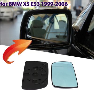 Links Rechts Türseite Beheiztes Außenspiegelglas Rückspiegel Rückspiegelplatte für BMW X5 E53 1999 2000 2001 2002 2003 2004 2005 2006