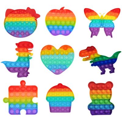 Fidget Toys Rainbow Butterfly Push Bubble Fidget Sensory Toys For Parent-child Time Interactive Game Toy