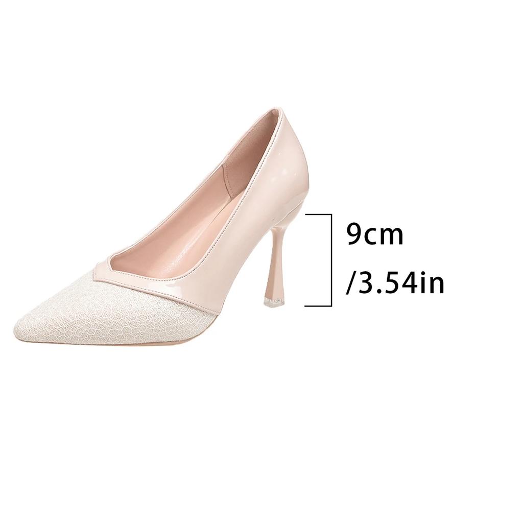 Fashion Shining Glitter Pointed Toe Pumps Women Spring 2025 Super High Heels Elegant Ladies Party Wedding Shoes Plus Size 43 Dress Shoes