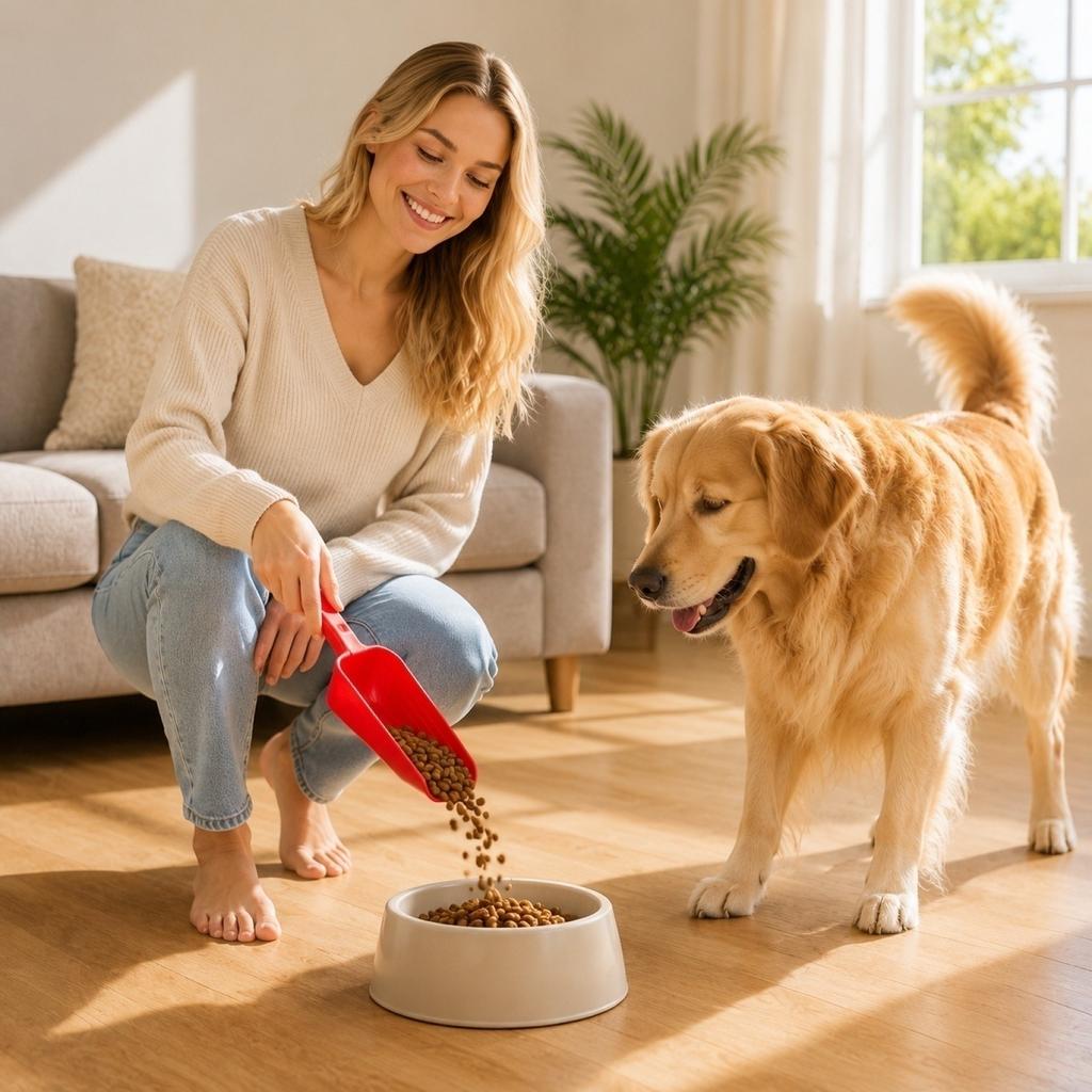 Pet Food Scoop with Measurement Markings Dog Food Shovel Cat Food Measuring Spoon Durable Plastic Material Large Capacity