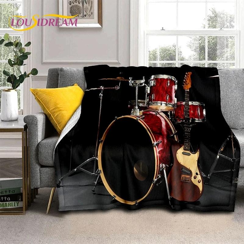 Kit de Bateria 3D Conjunto de Suporte para Bateria Instrumentos Musicais Cobertores Macios, Mantenha-se Aquecido Manta Confortável para Piquenique Camas Sofá Casa Quarto