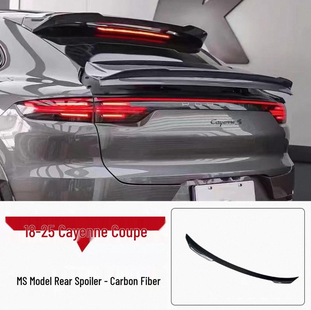 Porsche Cayenne Coupe (18-25) Carbon Fiber Kit: Front Lip, Side Skirts, Rear Lip, Roof & Middle Spoilers