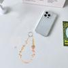 Anti-lost Bling Strawberry Phone Chain With Clip Pearl Mobile Phone Lanyard  Female Lady Girl