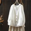 Vintage Patchwork Pockets Sleeveless Summer Coat Women Solid Color Button Johnature Female Coats