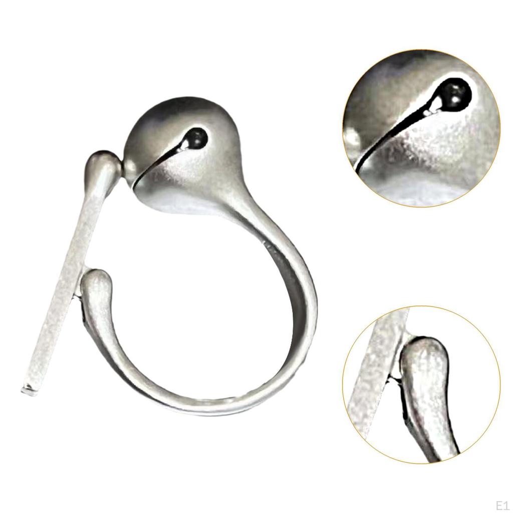 Alloy Fish Rings Jewelry for Women Girls Innovative Knocking Niche Finger