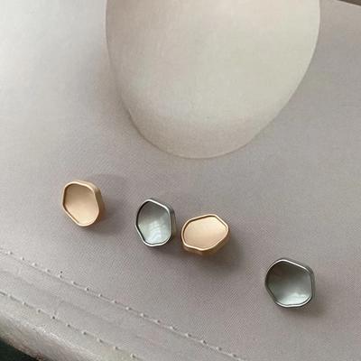 10pcs Concave Metal Buttons 10mm Fashionable Golden/Silvery Irregular Shank Buttons Clothing Accessories