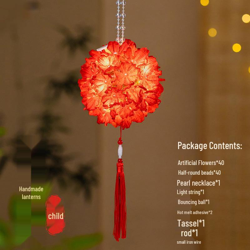 Chinese Style Glowing Lotus Lantern for New Year and Hanfu Photography