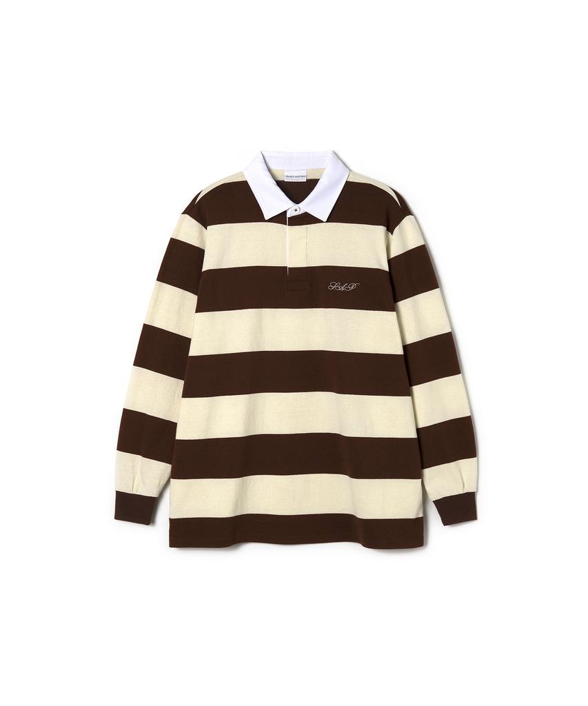 Seutyudioaenpaleukeu Striped Rugby Shirt_Brown
