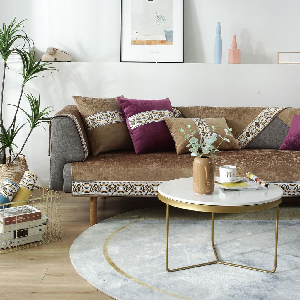 New Chinese Style Chenille Sofa Covers All-season Living Room Universal Sofa Cushion Anti-slip Couch Cover Backrest Towel Decor