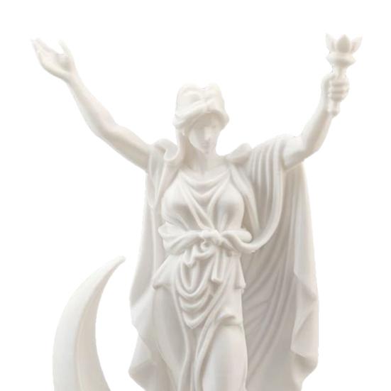 3D Printed Greek Goddess Figurine, Crescent Goddess Statue, Resin Sculpture Ornaments for Home Office Desktop Bookshelf Decorations