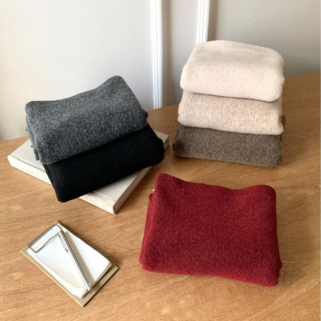 Japanese And Korean Autumn And Winter Solid Color Wool Blended Scarf Warm Simple High-End Versatile Scarf Direct Sales Women