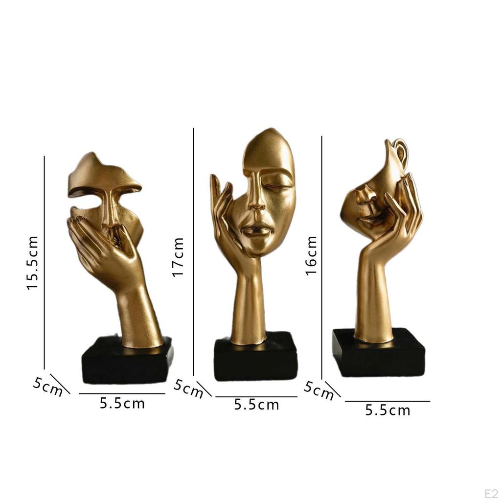Resin Thinker Statues Tabletop Decorations Abstract Art Sculptures Wave Statue Desktop Ornament