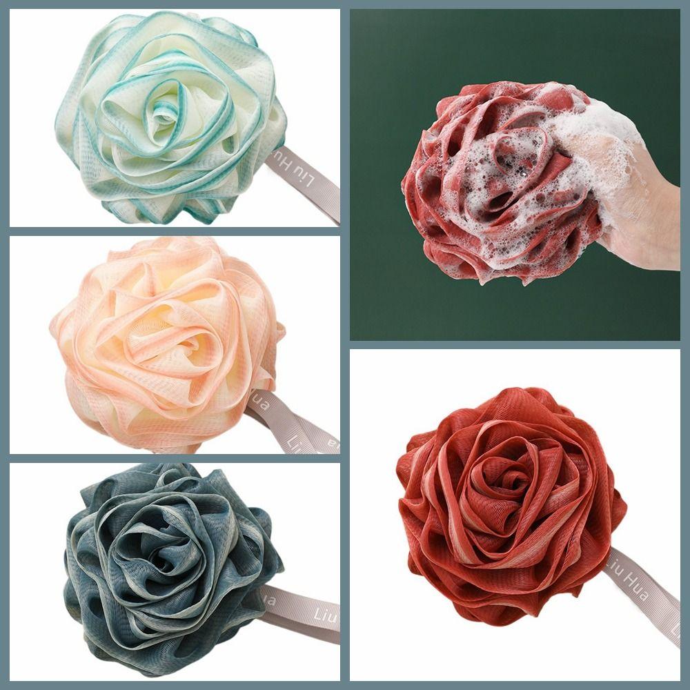 Mesh Rose Bath Ball Lightweight Shower Ball Hangable   Bathroom