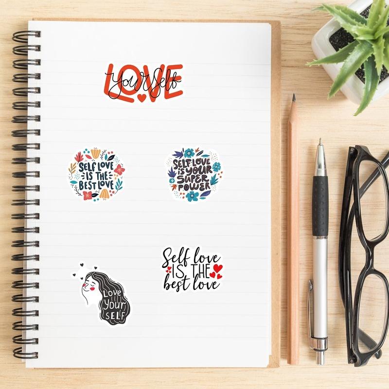 10/25/50 Stück Selbstliebe Inspirierende Worte Aufkleber Graffiti Motivierende Zitate für Erwachsene Laptop Handy Flasche Gepäck Flasche