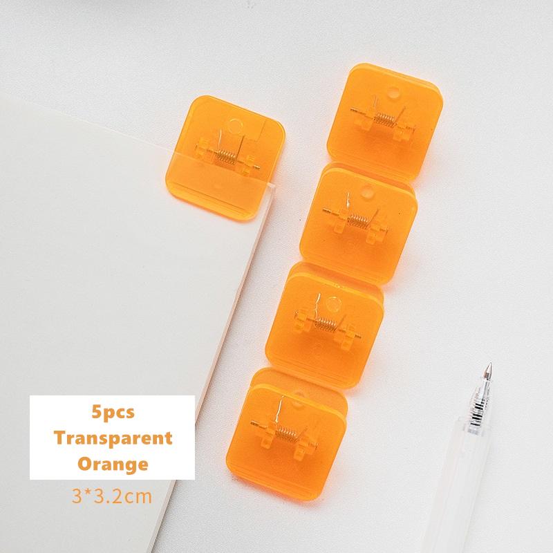 5 ks Candy mini štvorcové klipy Priehľadné a jednofarebné držiaky na papierové klipy Spona na papierové spony pre poznámkový blok Časopis Knihy pre domácnosť