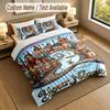 Fantasy Magic Theme Personalized 3Pcs Bedding Set Custom Text & Name 1 Sheet 2 Pillowcases Household Bedding 1pc