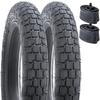 YunSCM Set of 2, 12 1/2x2 1/4" Bicycle Tires and 12/12.5x1.75/2.25" Bicycle Tubes with 32mm Wall and Schrader Valves, Y-1113