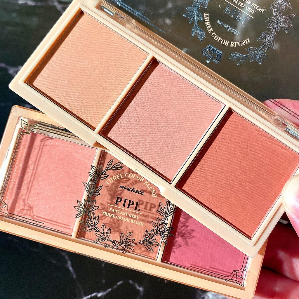 Three-color Blush for Nude Makeup Natural Matte, Long-lasting