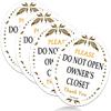 4 Pack Please Do Not Open Owner’s Closet Sign, 5” X 4” Thick Acrylic Self-Adhesive Warning Sign, Airbnb Signs for Host, Vrbo Essentials for