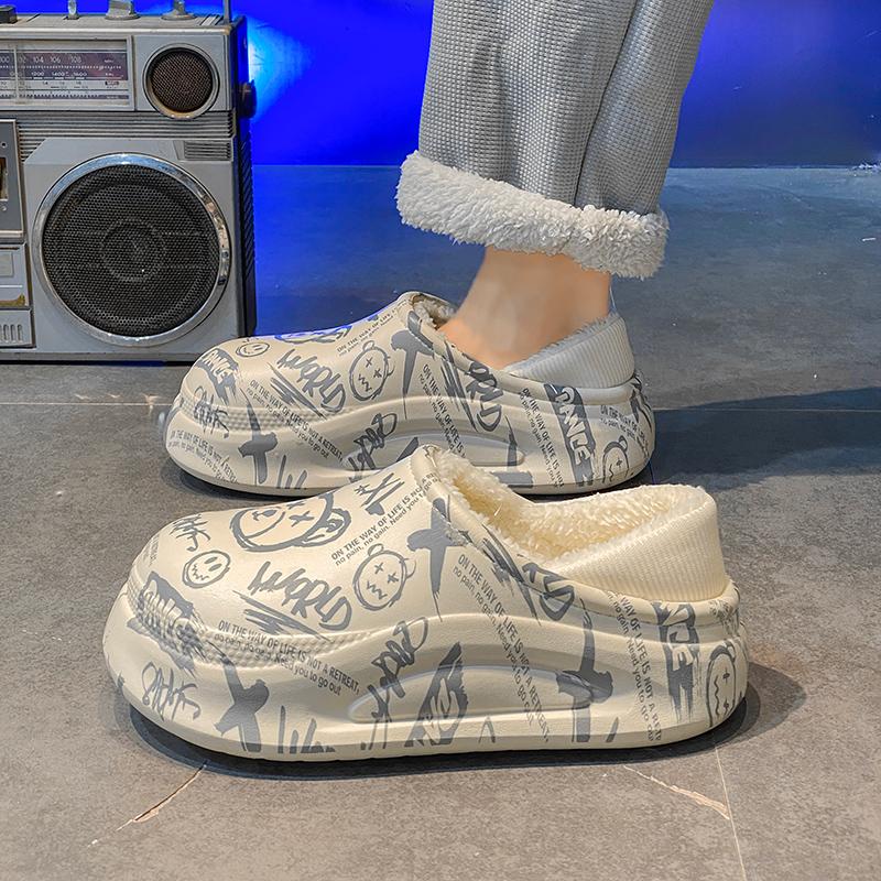 Cotton slippers winter velvet thickened warm cotton shoes home indoor slippers large size