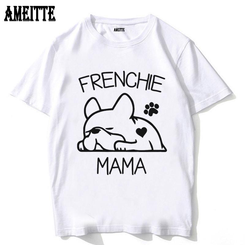 Fashion Men S Short Sleeve Frenchie Mama Print T Shirt French Bulldog Letter Shirt Hip Hop XL