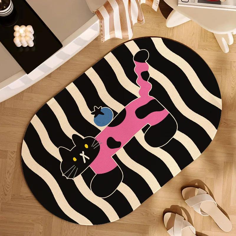 Diatom Mud Floor Mat, Bathroom Water Absorbing and Oil Absorbing Foot Mat, Bathroom Quick Drying and Anti Slip Mat