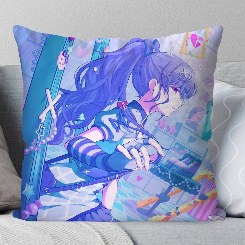 Mafuyu Asahina Anime PProject Pillow Case Fashion Square Pillowcase Bedroom Sofa Room Ins Decoration Leisure